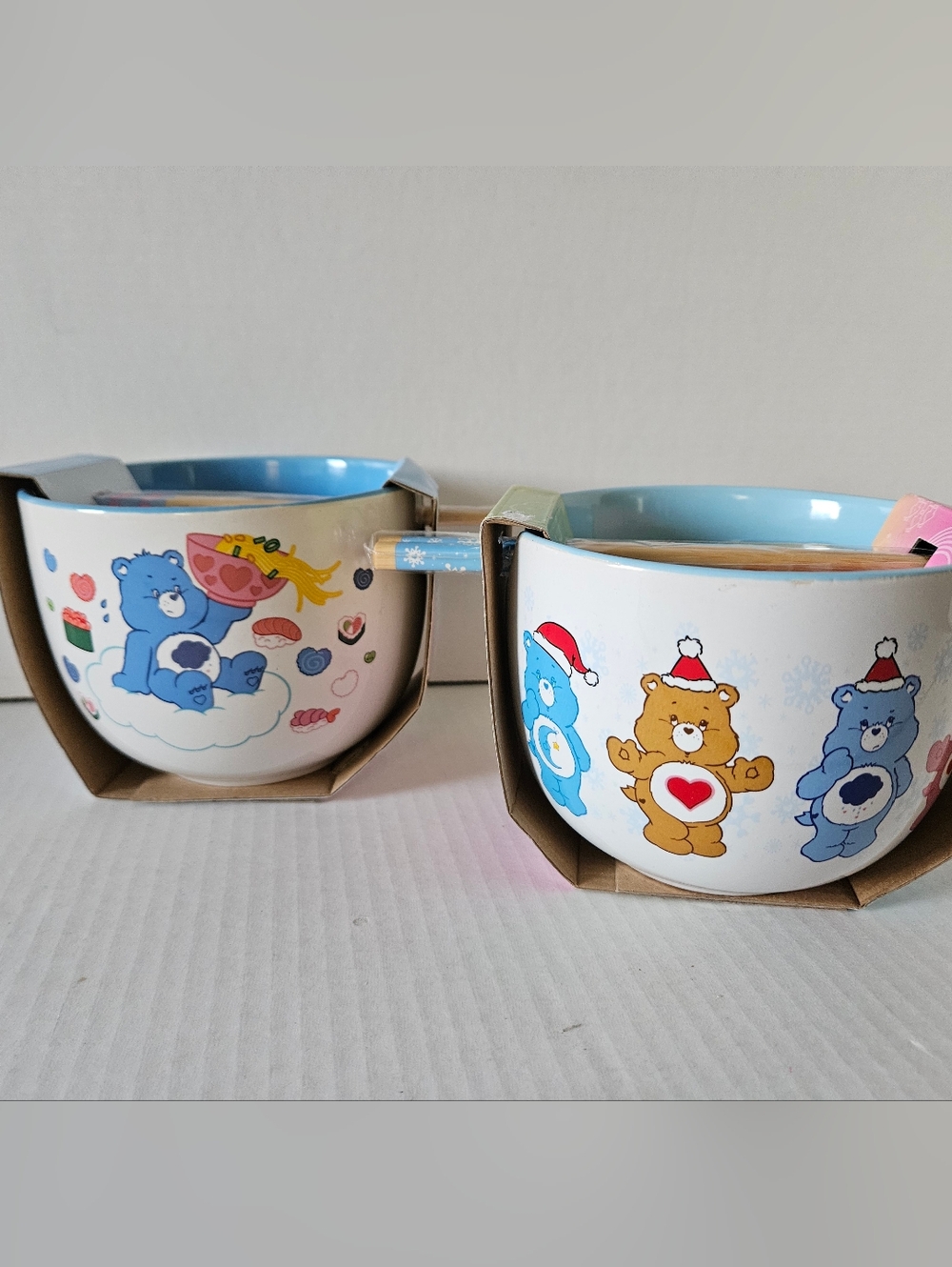 Care Bears Holiday Ceramic Bowl & Sushi Ceramic Bowl With Chopsticks, Set Of 2